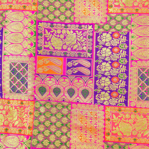 Zartari Hot Pink  Banaras Brocade Silk Fabric