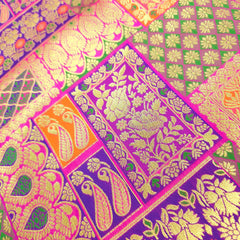 Zartari Hot Pink  Banaras Brocade Silk Fabric