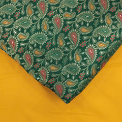 Tanchui Banaras Brocade on Bottle Green Silk Fabric