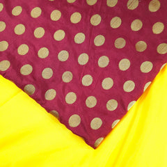 Inaya Banaras Brocade on Maroon Silk Fabric