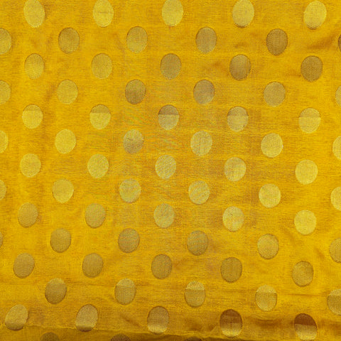 Inaya Banaras Brocade on Bright Yellow Silk Fabric