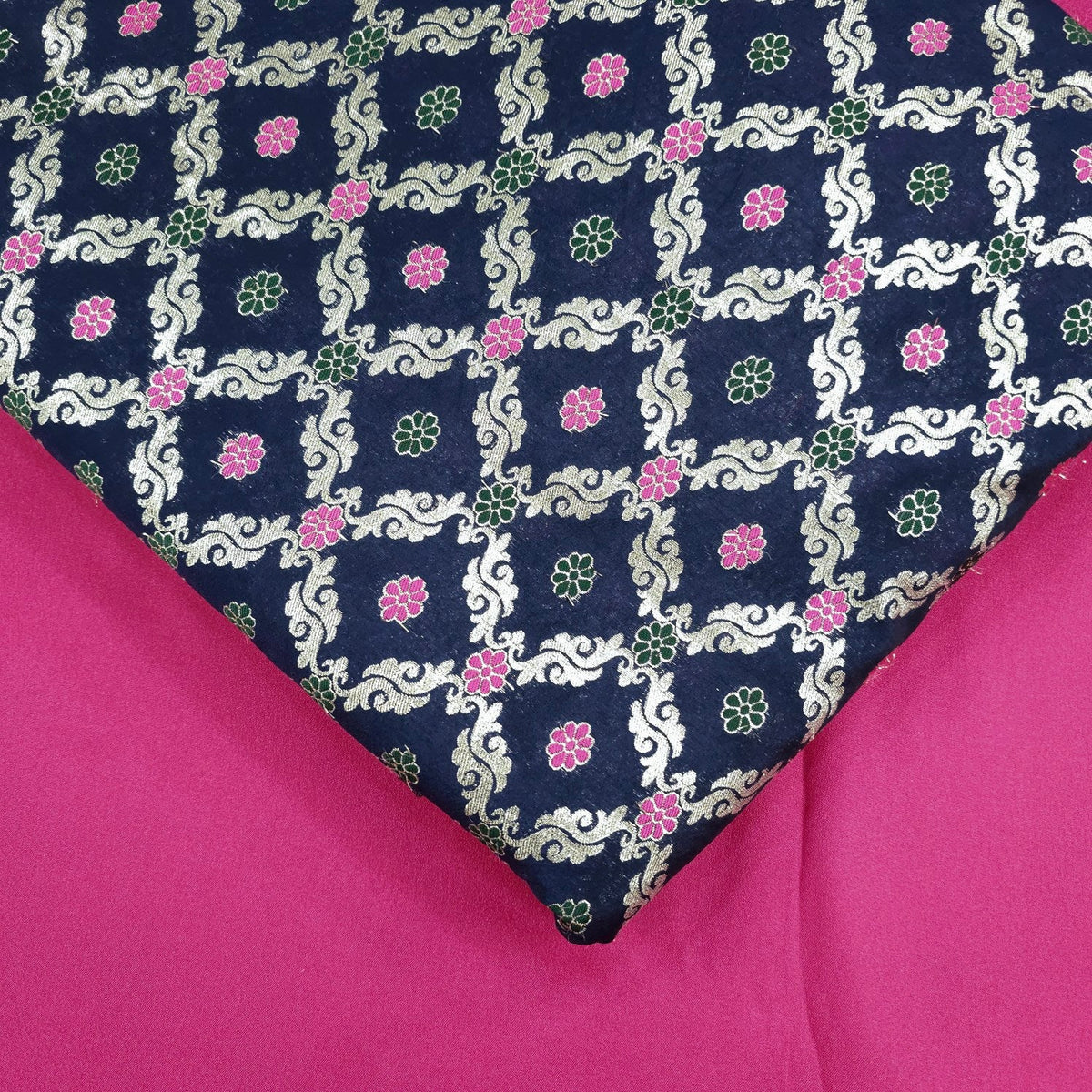 Jamdani Purple Banarasi Brocade with Geometrical and Floral Accents