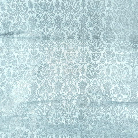 Silver Brocade with Floral Work