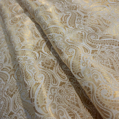 Dyeable Brocade Fabric with Floral Pattern