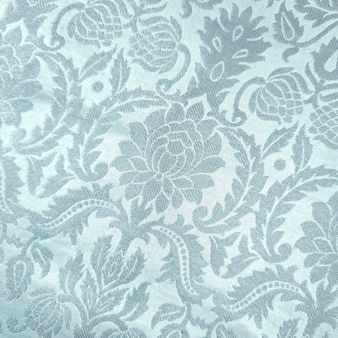Silver Brocade with Floral Work