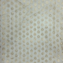 Dyeable Brocade Fabric with Gold Floral Butta Motif