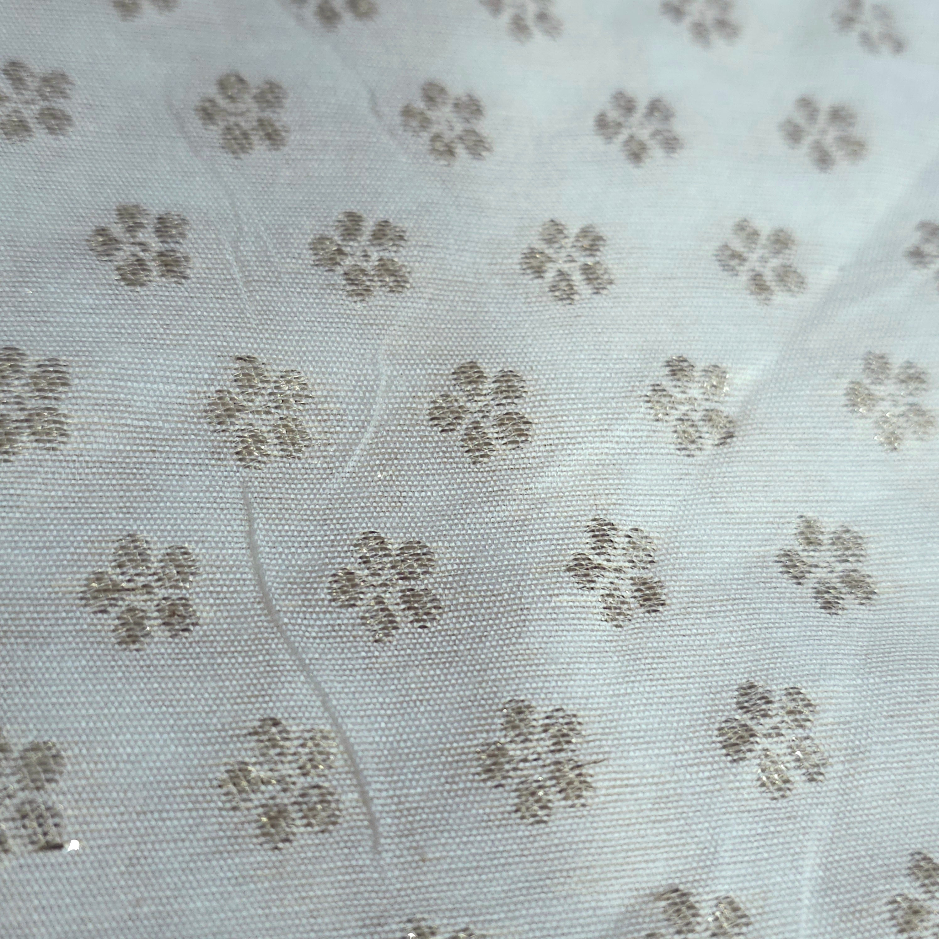 Dyeable Brocade Fabric with Butta Motif