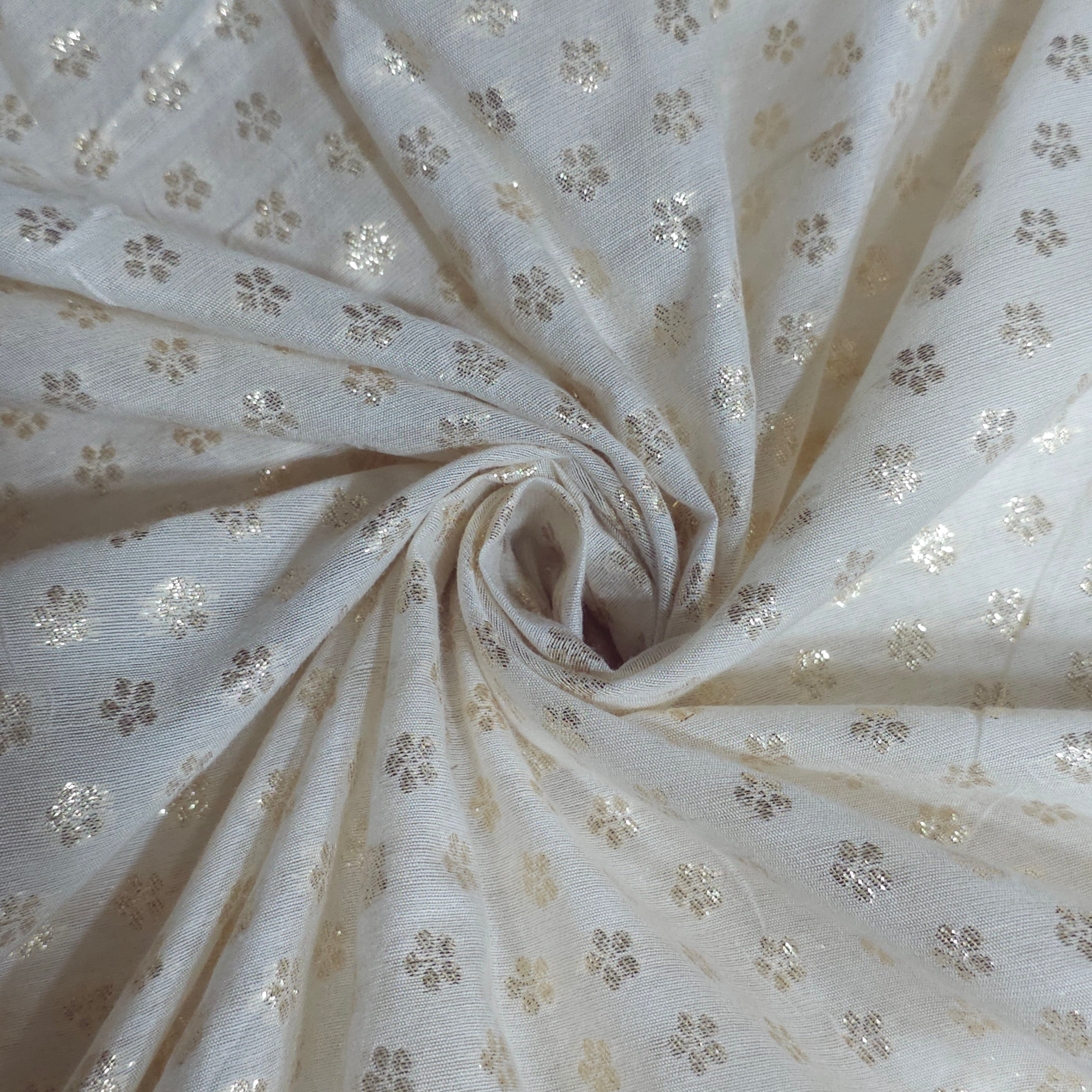 Dyeable Brocade Fabric with Butta Motif