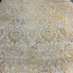 Dyeable Brocade Fabric with Floral Pattern