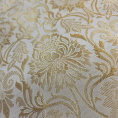 Dyeable Brocade Fabric with Floral Pattern