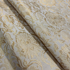Dyeable Brocade Fabric with Floral Pattern