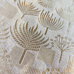 Pure Banarasi Tissue Silk Brocade with Flower motif (Dyeable)