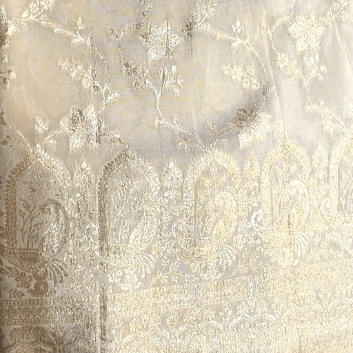 Dyeable Shimmer Tissue with all over Floral Vine Pattern with Border