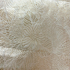 Pure Banarasi Tissue Silk Brocade with all over Floral Pattern (Dyeable)