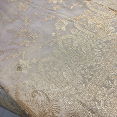 Dyeable Shimmer Tissue with all over Floral Vine Pattern with Border