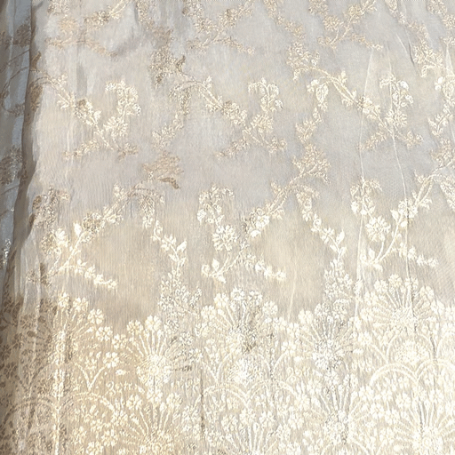 Dyeable Shimmer Tissue Brocade with all over Floral Pattern