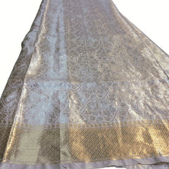 Pure Banarasi Tissue Silk Brocade with all over Geometric & Floral Pattern (Dyeable)