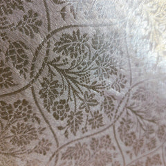 Pure Banarasi Tissue Silk Brocade with all over Geometric & Floral Pattern (Dyeable)