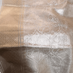 Pure Banarasi Tissue Silk Brocade with all over Geometric & Floral Pattern (Dyeable)