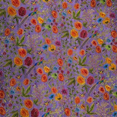 Pure Banarasi Silk Soft Multicolor Brocade on  on Lavender Base