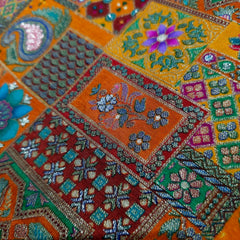 Pure Banarasi Dola Silk Soft Brocade with Multicolor Position Print on Mango Yellow Base