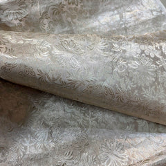 Pure Banarasi Tissue Silk Brocade with all over Floral Jaal Pattern (Dyeable)