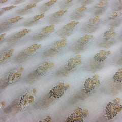 Brocade Butta on Dyeable Georgette base