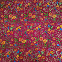 Pure Banarasi Silk Soft Multicolor Brocade on fuschia Pink Base