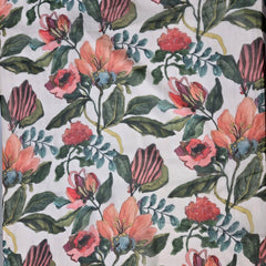 Multi-color Floral Digital Print on Off-white Organza Fabric