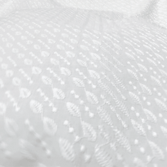 White Chikankari Cotton Fabric with Diagonal Design