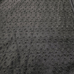Black Hakoba on Cotton Fabric with Floral Design