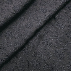 Black Chikankari on Georgette Fabric with Floral Design
