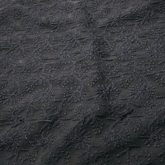 Black Chikankari on Georgette Fabric with Floral Design