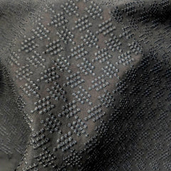 Black Chikankari Cotton Fabric with Floral Design