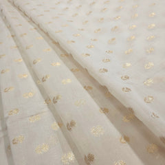 Jhilmil Dyeable Brocade Fabric with Butta Work