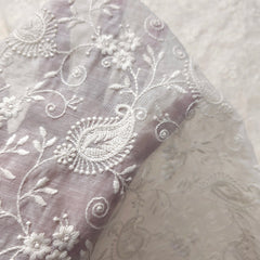 Dyeable Chanderi Fabric with Paisley & Floral Work