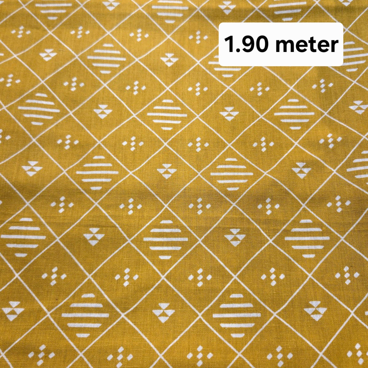 Mustard Yellow Printed Pure Cotton Piece 1.90 meter