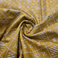 Mustard Yellow Printed Pure Cotton Piece 1.90 meter