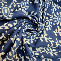 Indigo Blue Printed Pure Cotton Piece 1.65 meter