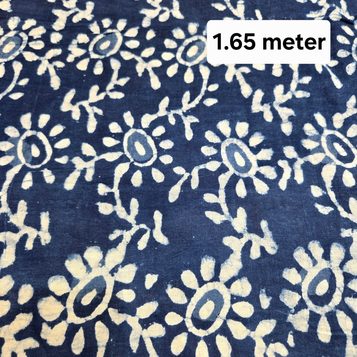 Indigo Blue Printed Pure Cotton Piece 1.65 meter