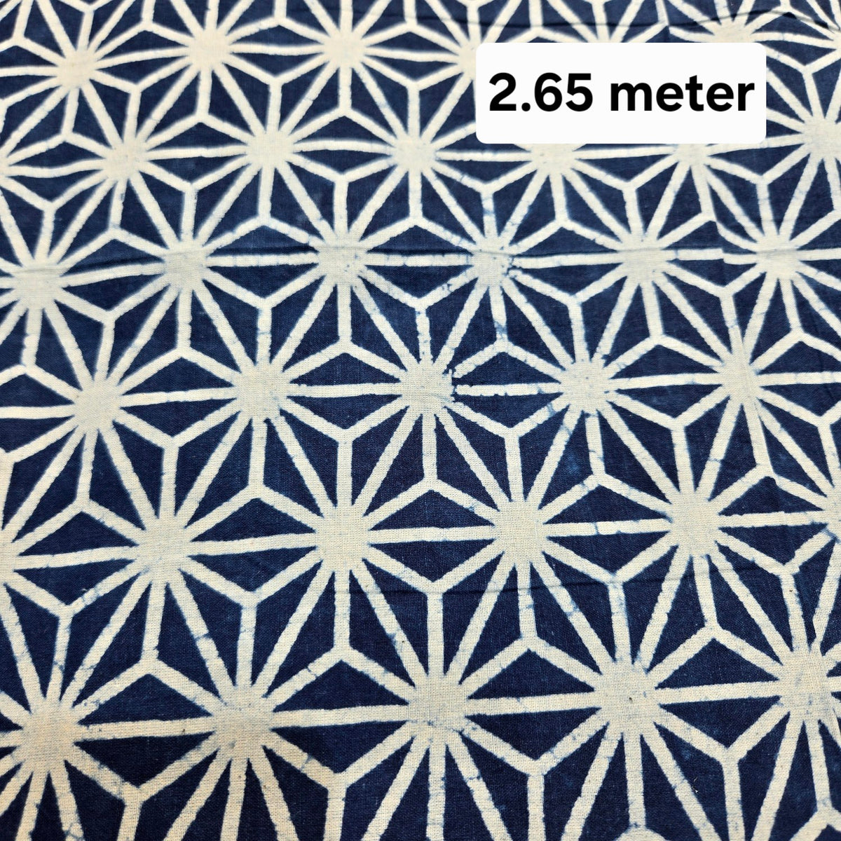 Indigo Block Printed Pure Cotton Piece 2.65 meter