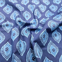 Indigo Printed Pure Cotton Piece 2 meter