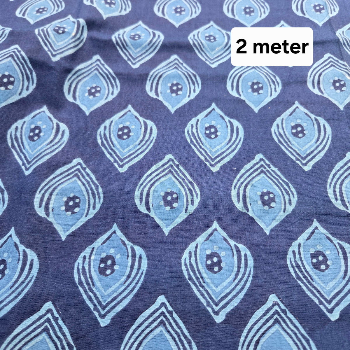 Indigo Printed Pure Cotton Piece 2 meter
