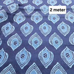 Indigo Printed Pure Cotton Piece 2 meter