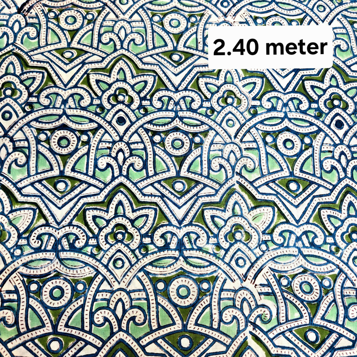 Multicolor Block Printed Pure Cotton Piece 2.40 meter