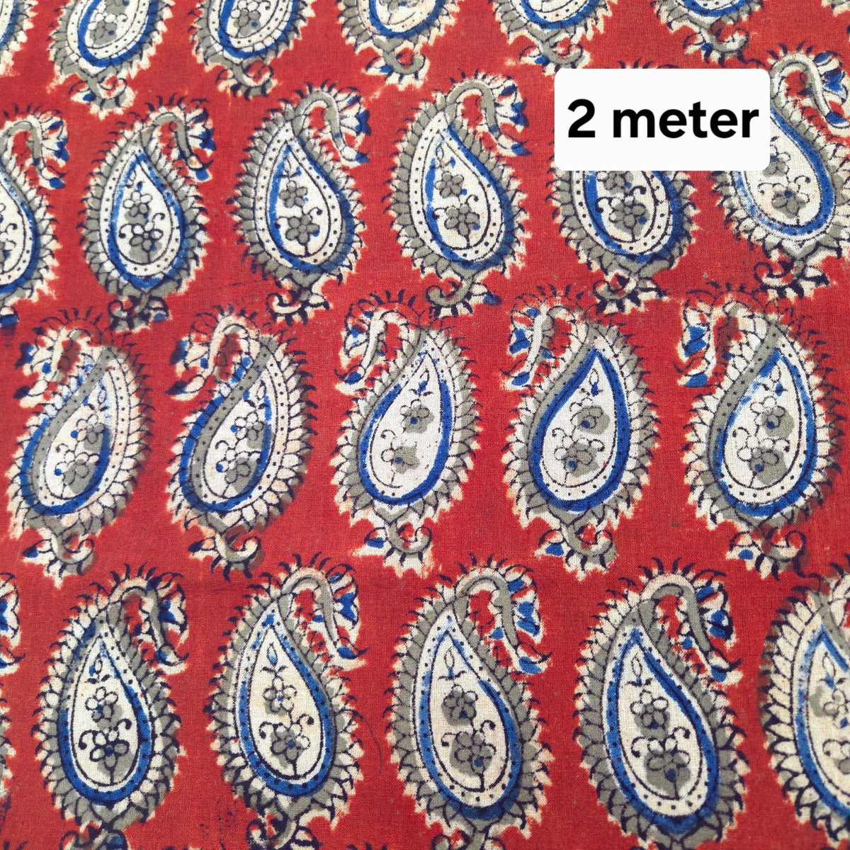 Kalamkari Rust Red Printed Piece 2 meter