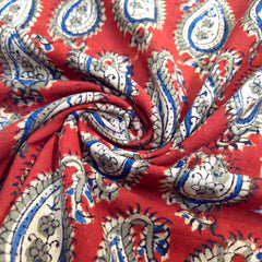 Kalamkari Rust Red Printed Piece 2 meter
