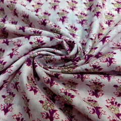White Printed Pure Cotton Mulmul Piece 1.5 meter