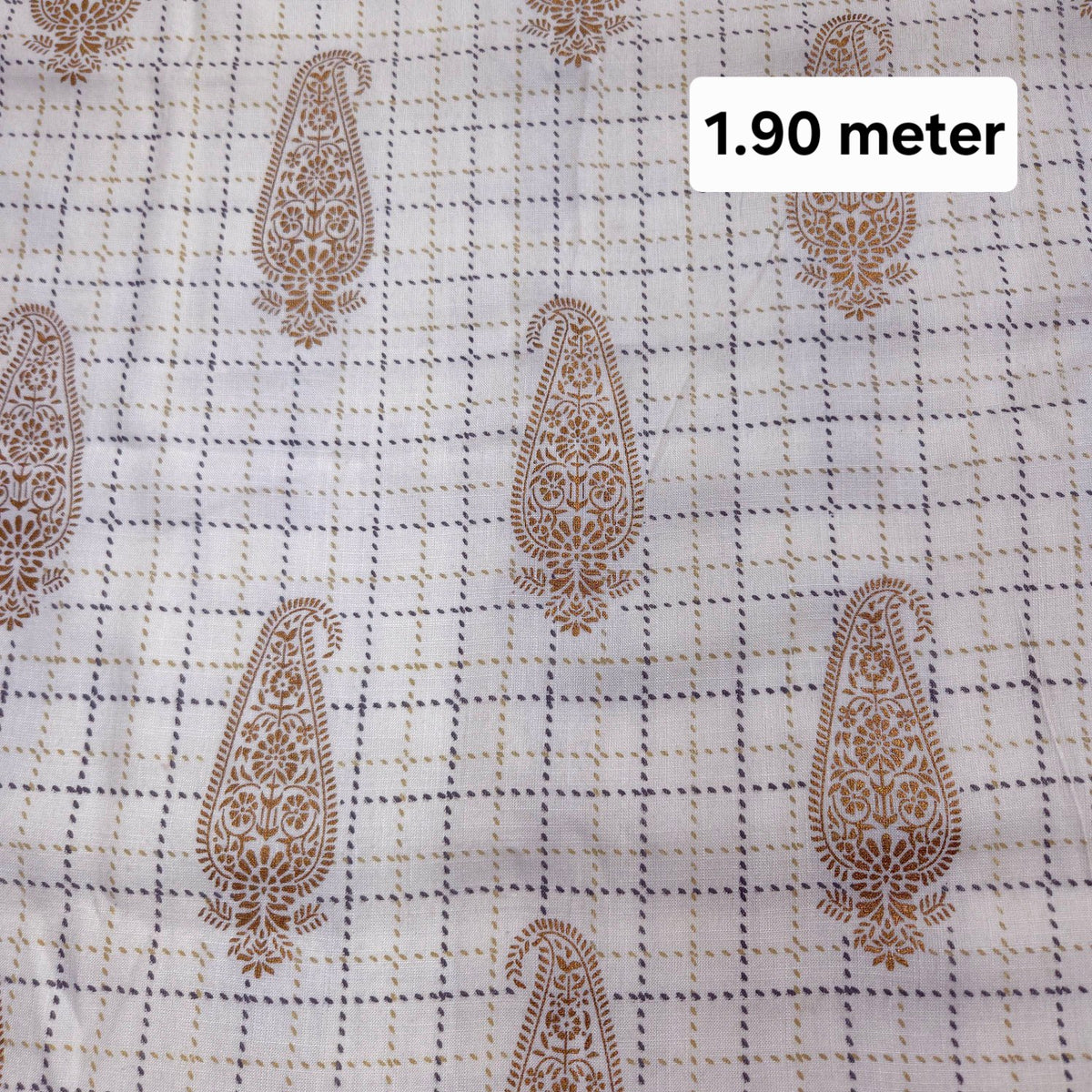 Off - White Printed Pure Cotton Piece 1.9 meter
