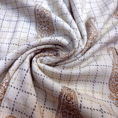 Off - White Printed Pure Cotton Piece 1.9 meter